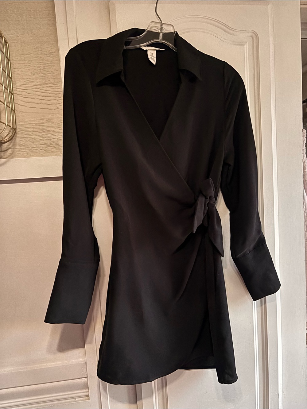 H&M Black Wrap Dress with Tie Detail